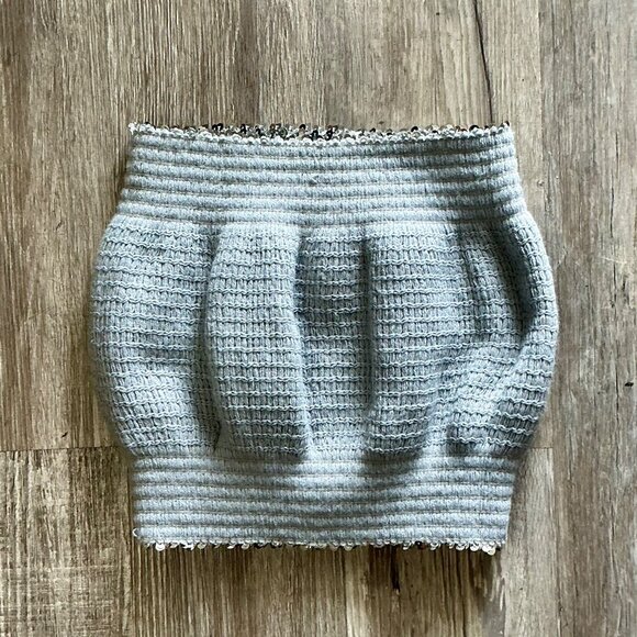 Vintage 1970s Disco Metallic Silver Sequin Tube Top - Picture 11 of 11